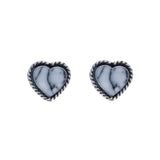 White Heart Stud Earrings