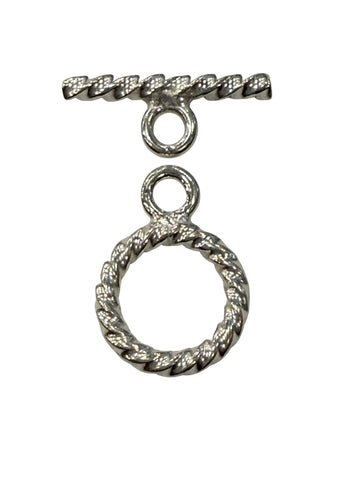 Sterling Silver Braided Circle Toggle