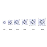 Princess Cut Clear CZ Stud Earrings