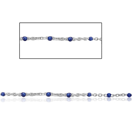 Lapis Bead Cable Chain