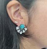 Southwest  Turquoise Fan Earrings