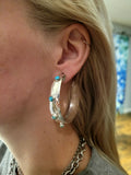 Turquoise Studded Statment Hoops