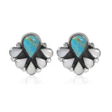 Southwest  Turquoise Fan Earrings