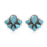 Southwest  Turquoise Fan Earrings