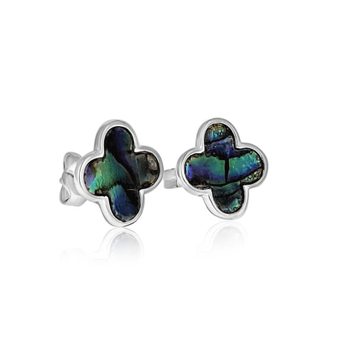 Abalone Clover Studs