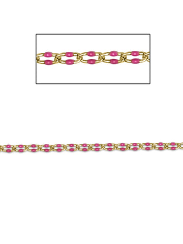 GF Hot Pink Enamel Drawn Cable Chain