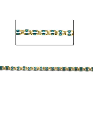 GF Turquoise Enamel Drawn Cable Chain