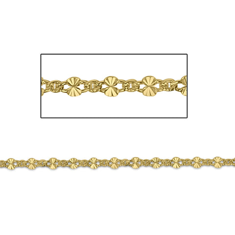 14kt GF Starburst Link Chain 3x5mm