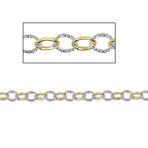 Two Tone GF & SS Cable Chain