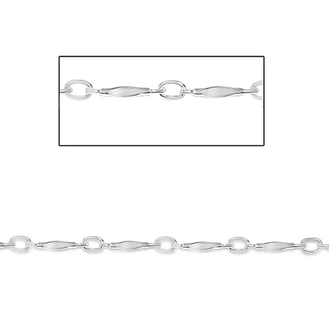 SS Dapped Bar Link Chain