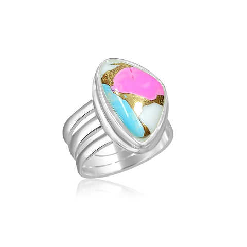 Abstract Cotton Candy Bar Ring