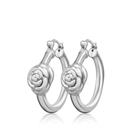 Rose Hoop Earrings