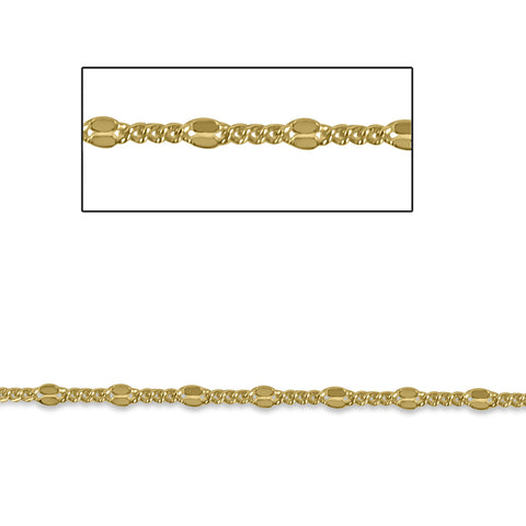 14kt GF 3mm Starburst Curb Chain