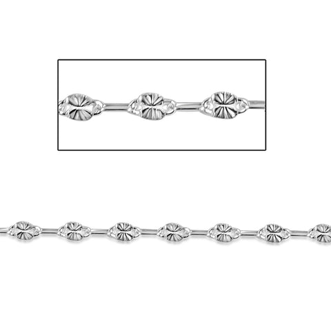 SS Mini Fancy Starburst & Paperclip Chain