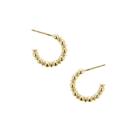 Dainty Beaded Gold Hoops