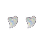 Opal Heart Studs
