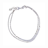 Two-Row CZ Cup Chain Bracelet