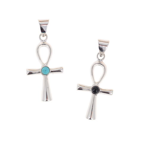 Stone Ankh Cross Pendant