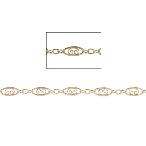 GF Filigree Scroll Link Chain