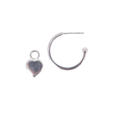 Opal Heart Hoops