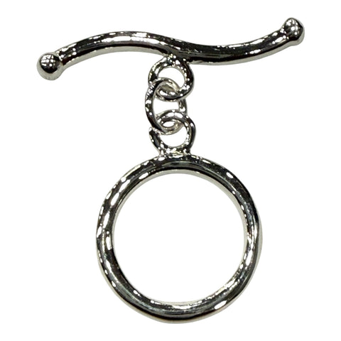Sterling Silver Smooth  Toggle  With 30MM Bar