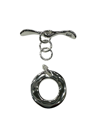 Sterling Silver Smooth  Toggle  With 30MM Bar
