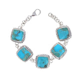Genuine Turquoise Woven Link Bracelet