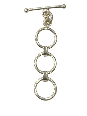 Sterling Silver Smooth  Tripple Circle 12MM Toggle