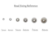 3mm Sterling Silver Fluted Beads