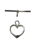 Sterling Silver Heart Shaped Toggle