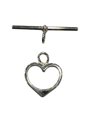 Sterling Silver Heart Shaped Toggle