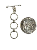 Sterling Silver Smooth  Tripple Circle 12MM Toggle