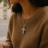 Puffed Beaded Cross Pendant