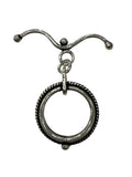 Sterling Silver Oxidized Circle Fancy Toggle