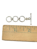Sterling Silver Smooth  Tripple Circle 12MM Toggle
