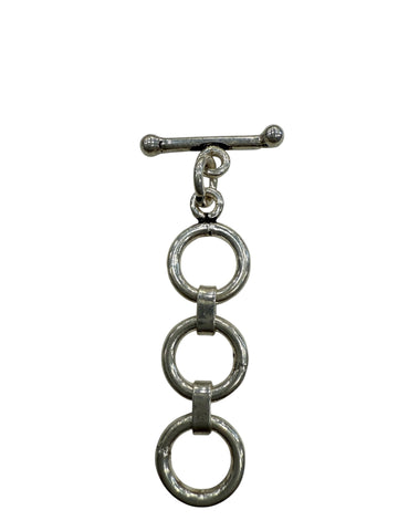 Sterling Silver Small Tripple Circle Toggle