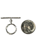 Sterling Silver Hammered Circle Toggle 18mm