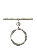 Sterling Silver Hammered Circle Toggle 18mm