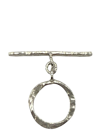 Sterling Silver Hammered Circle Toggle 18mm
