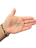 Sterling Silver Hammered Circle Toggle 18mm