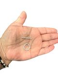 Sterling Silver Diamond Hallow Toggle 15mm