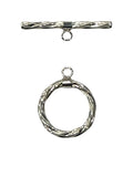 Sterling Silver Diamond Hallow Toggle 15mm