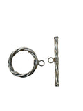 Sterling Silver Diamond Hallow Toggle 15mm