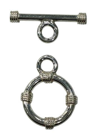 Sterling Silver Toggle with Ring detail 17mm