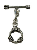 Sterling Silver Oxidized Circle Toggle 12mm