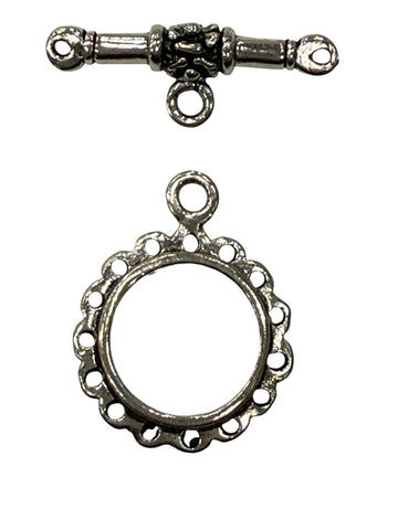 Sterling Silver Cut Out Toggle 17mm