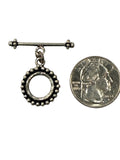 Medium Sterling Silver Beaded Toggle 18mm