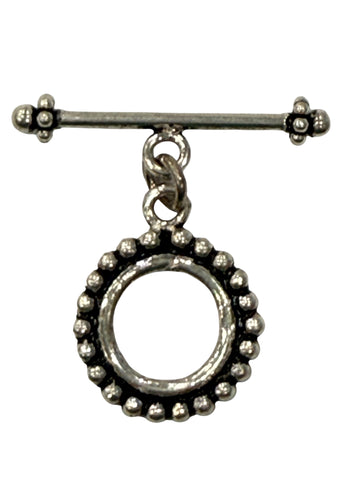 Medium Sterling Silver Beaded Toggle 18mm