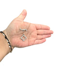 Sterling Silver Oxidized Diamond Toggle 19mm