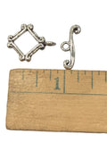 Sterling Silver Oxidized Diamond Toggle 19mm